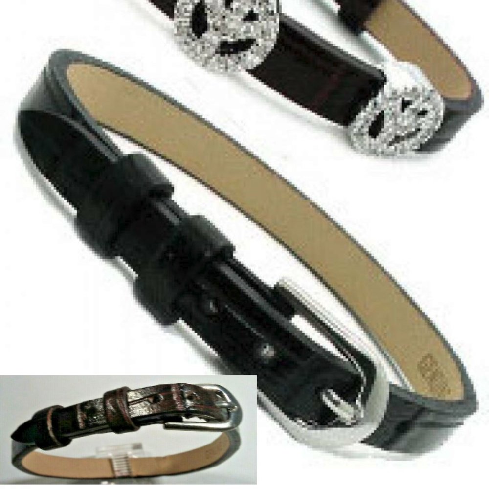 NWT leather slide bracelet for charms blk or brown